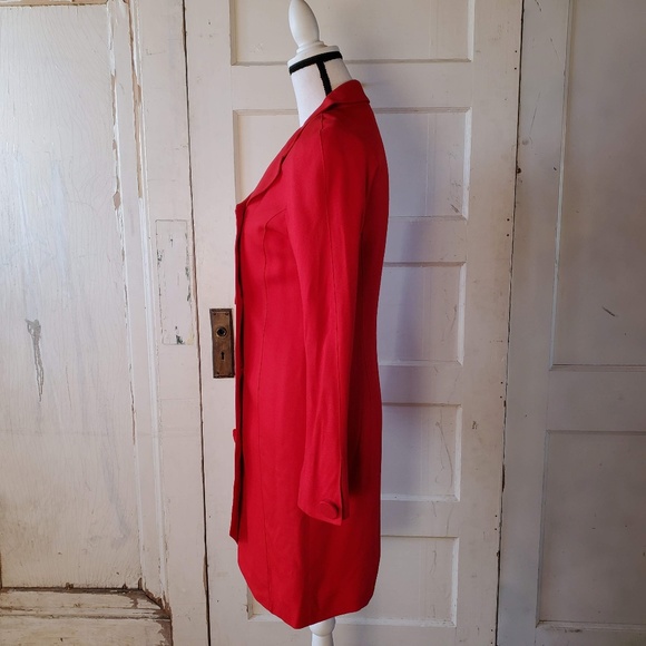 ANN TAYLOR Old School Red Long Pea Coat - Picture 2 of 8